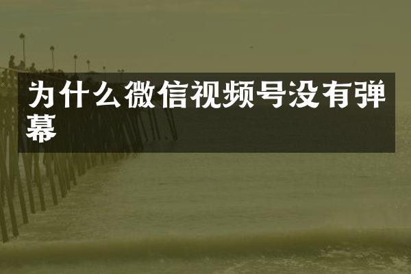 为什么微信视频号没有弹幕
