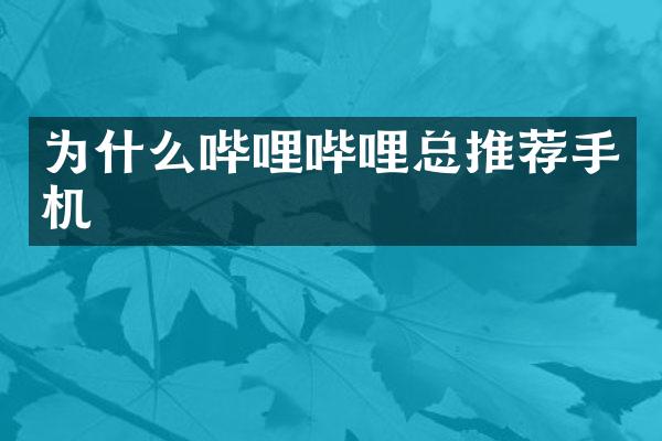为什么哔哩哔哩总推荐手机