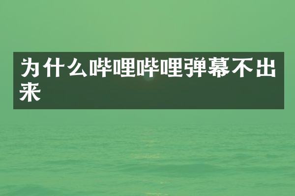为什么哔哩哔哩弹幕不出来