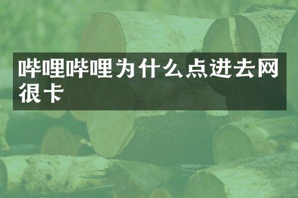 哔哩哔哩为什么点进去网很卡