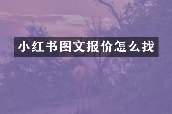 小红书图文报价怎么找
