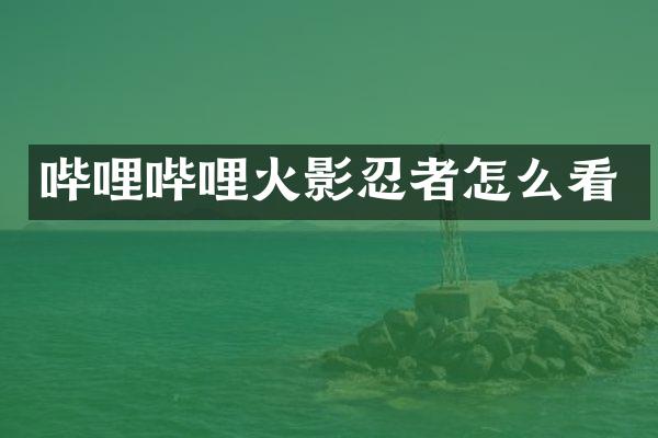 哔哩哔哩火影忍者怎么看