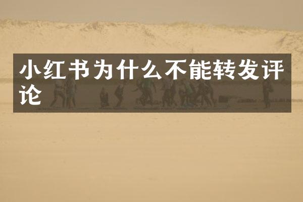 小红书为什么不能转发评论