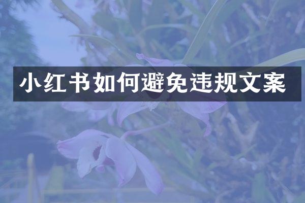 小红书如何避免违规文案