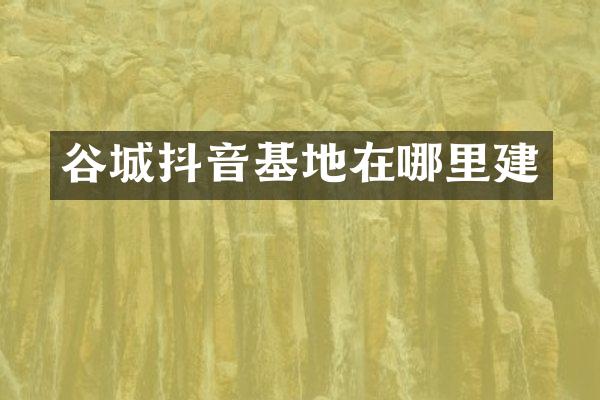 谷城抖音基地在哪里建