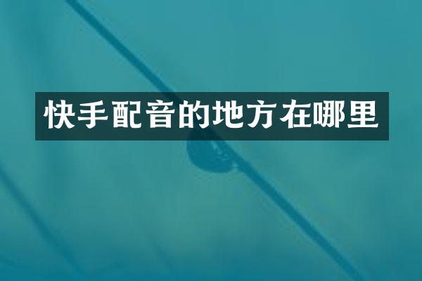 快手配音的地方在哪里