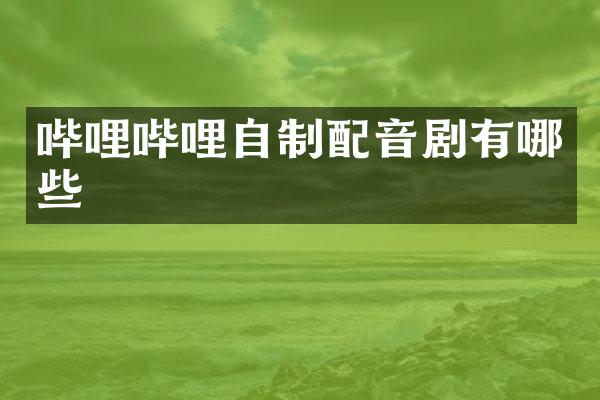 哔哩哔哩自制配音剧有哪些