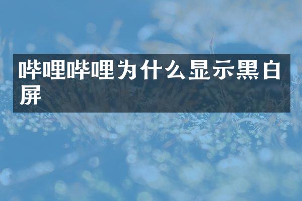 哔哩哔哩为什么显示黑白屏