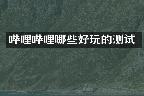 哔哩哔哩哪些好玩的测试