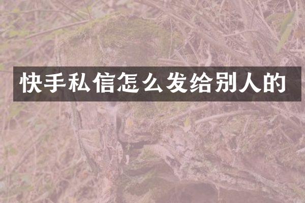 快手私信怎么发给别人的