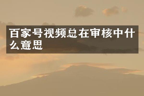 百家号视频总在审核中什么意思