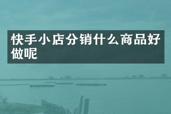 快手小店分销什么商品好做呢