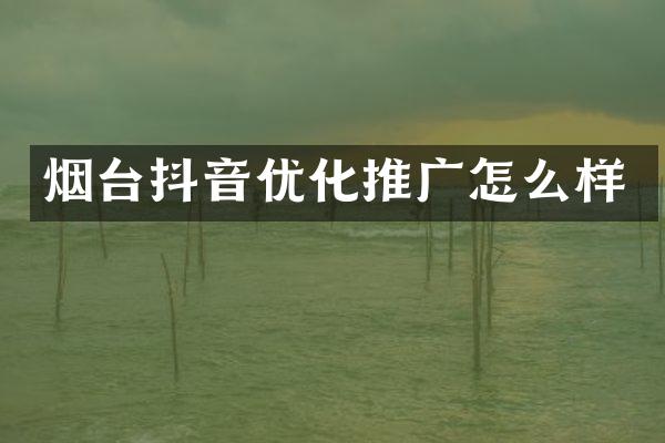 烟台抖音优化推广怎么样
