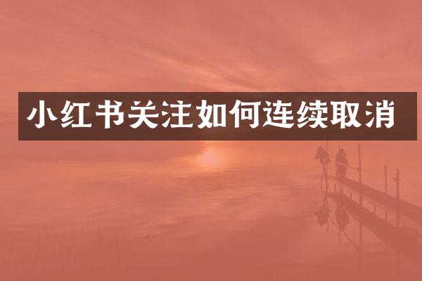 小红书关注如何连续取消