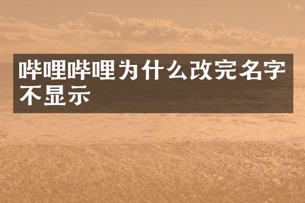 哔哩哔哩为什么改完名字不显示