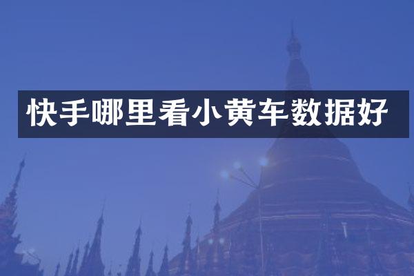 快手哪里看小黄车数据好