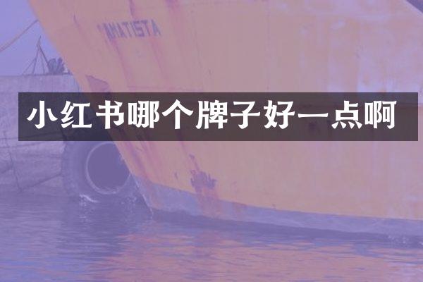 小红书哪个牌子好一点啊