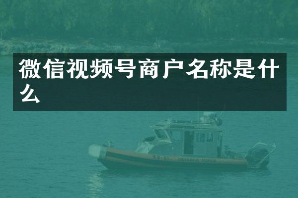 微信视频号商户名称是什么