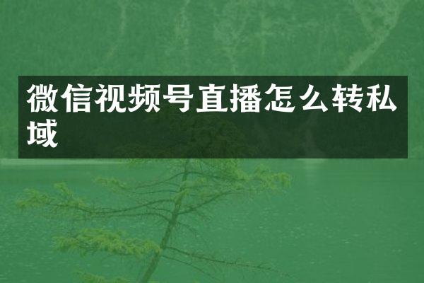 微信视频号直播怎么转私域