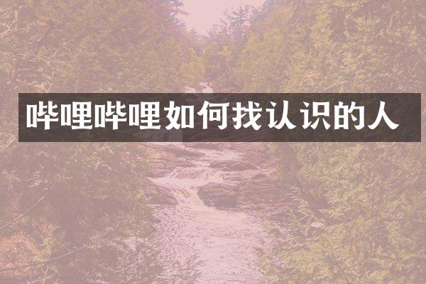 哔哩哔哩如何找认识的人