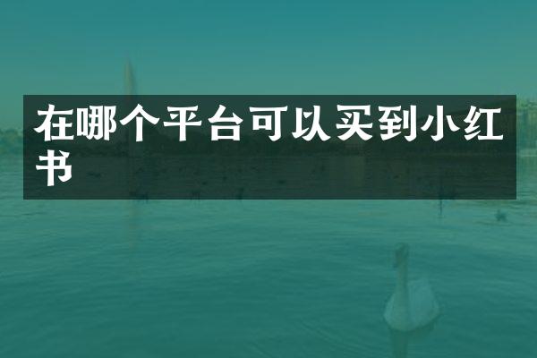 在哪个平台可以买到小红书