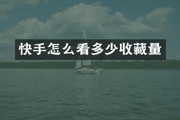 快手怎么看多少收藏量