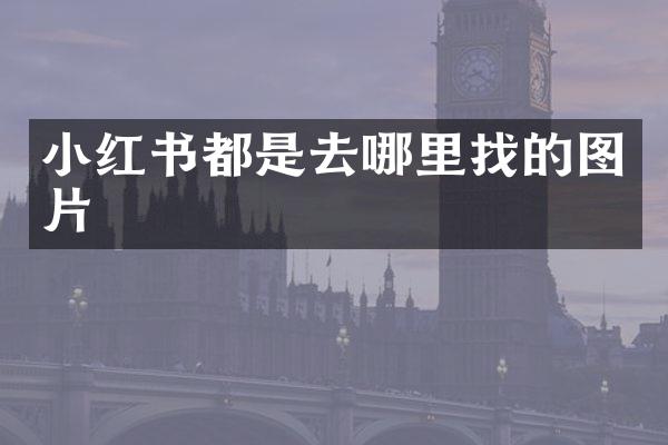 小红书都是去哪里找的图片