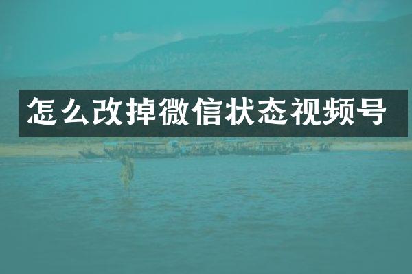 怎么改掉微信状态视频号