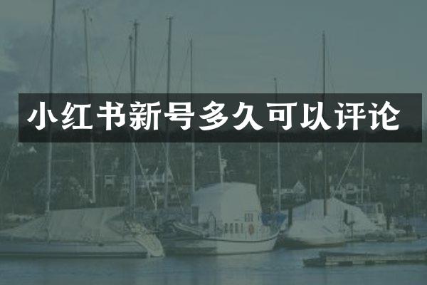 小红书新号多久可以评论