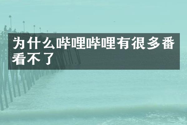 为什么哔哩哔哩有很多番看不了
