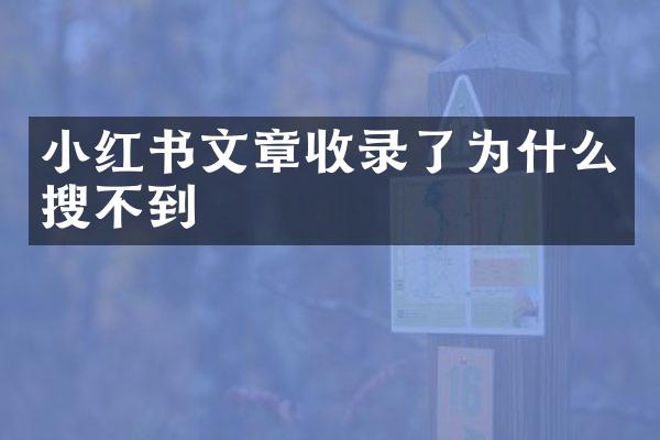 小红书文章收录了为什么搜不到