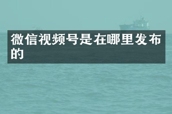 微信视频号是在哪里发布的