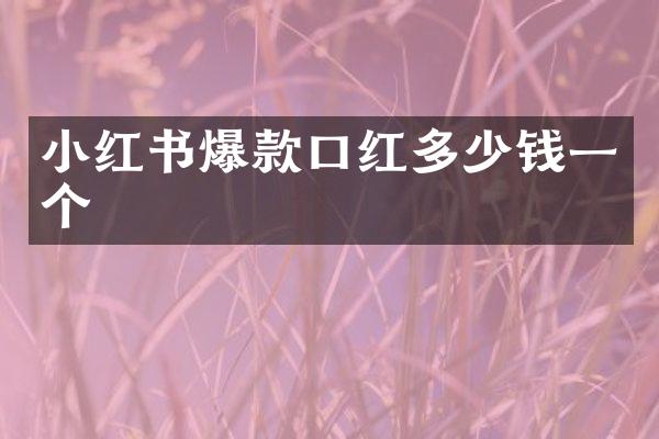 小红书爆款口红多少钱一个