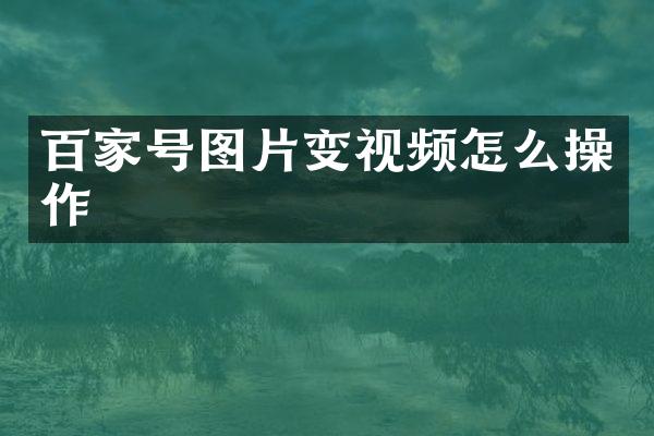 百家号图片变视频怎么操作
