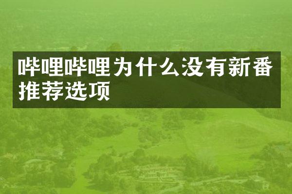 哔哩哔哩为什么没有新番推荐选项