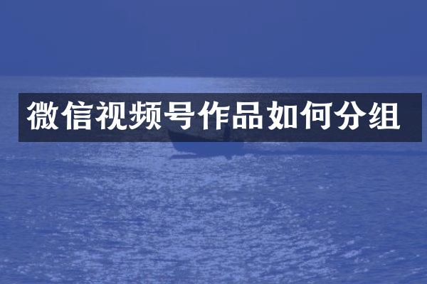 微信视频号作品如何分组