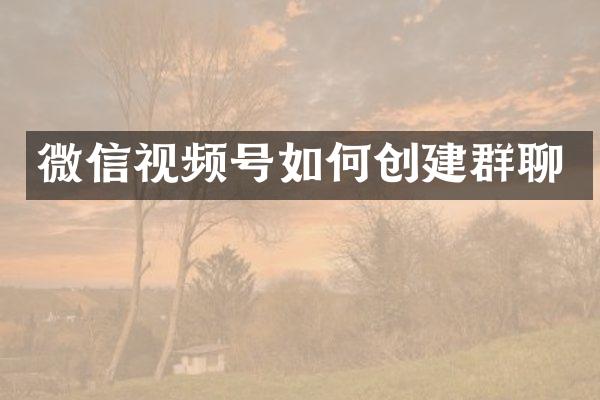 微信视频号如何创建群聊