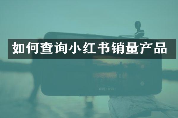如何查询小红书销量产品
