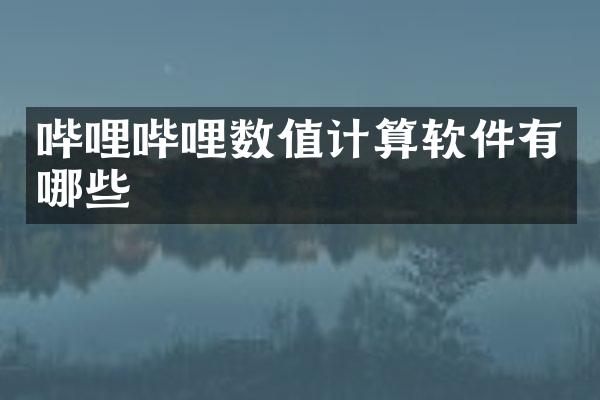 哔哩哔哩数值计算软件有哪些
