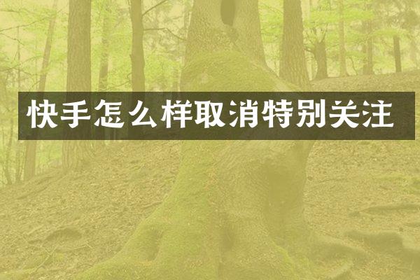 快手怎么样取消特别关注