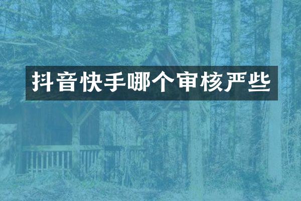 抖音快手哪个审核严些