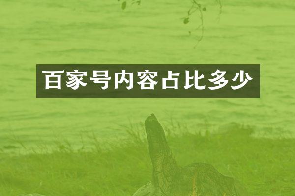 百家号内容占比多少