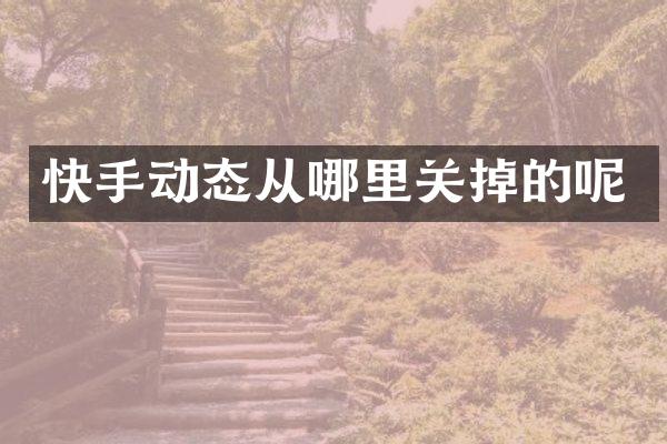 快手动态从哪里关掉的呢