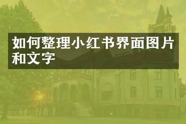 如何整理小红书界面图片和文字