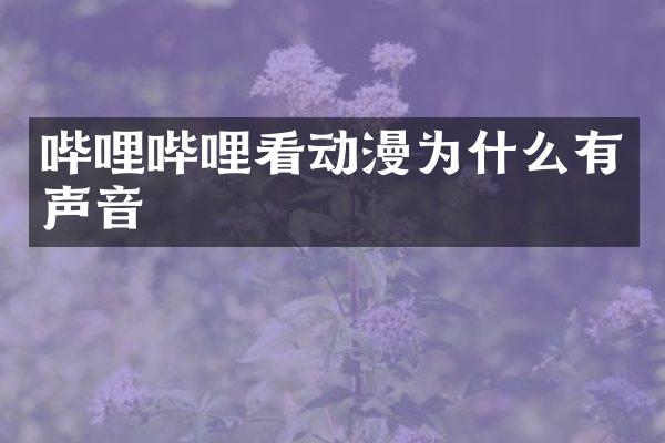 哔哩哔哩看动漫为什么有声音