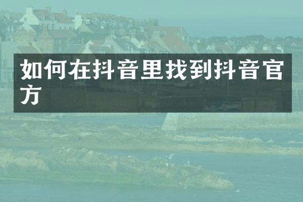 如何在抖音里找到抖音官方