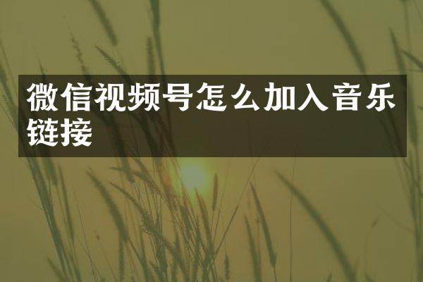 微信视频号怎么加入音乐链接