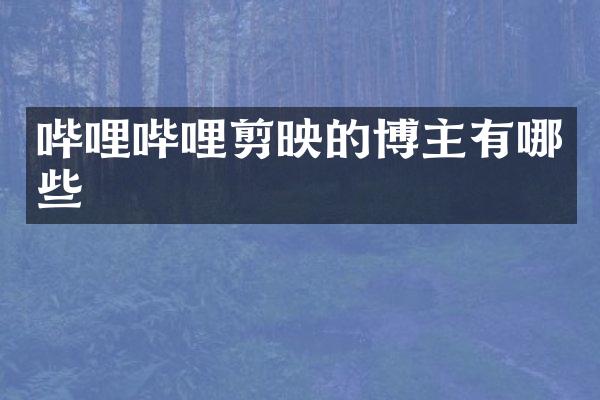 哔哩哔哩剪映的博主有哪些
