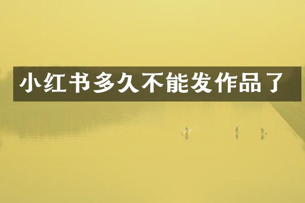 小红书多久不能发作品了