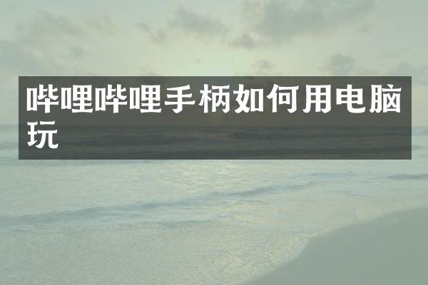 哔哩哔哩手柄如何用电脑玩
